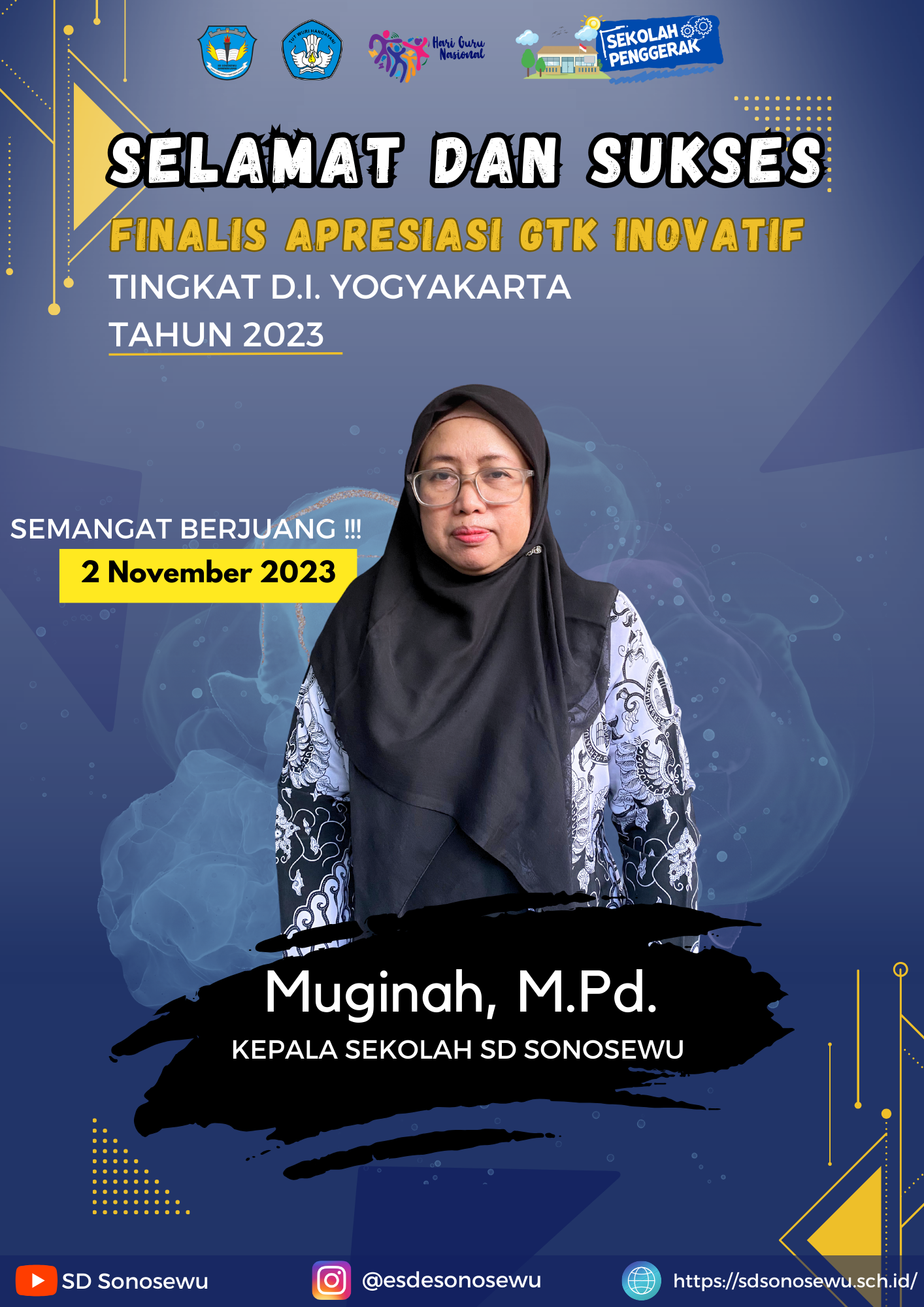 Kepala Sekolah SD Sonosewu Menjadi Finalis Apresisasi GTK Inovatif 